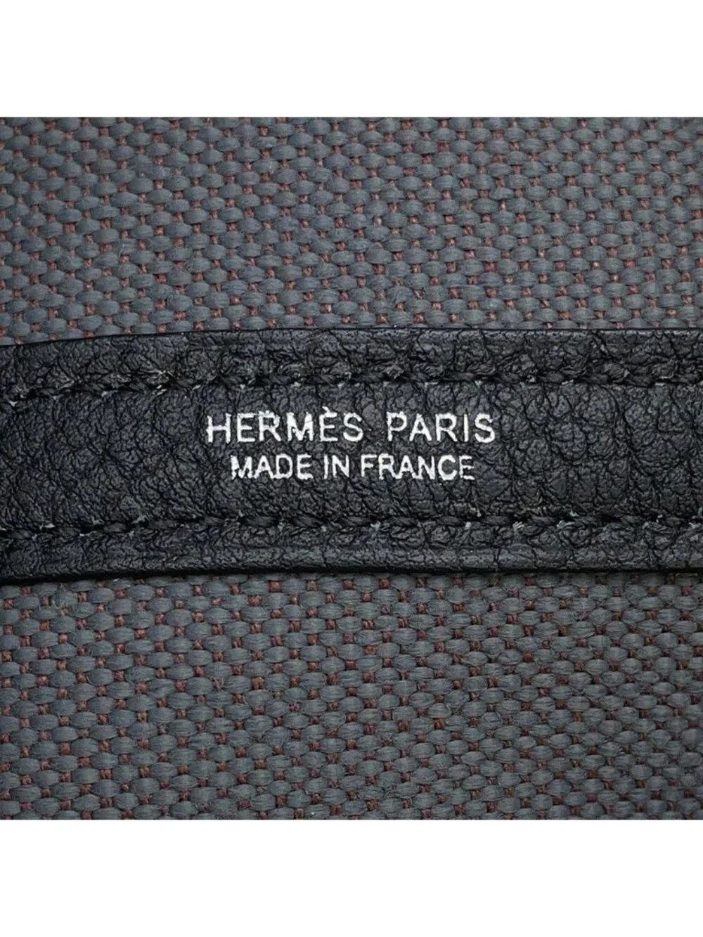Hermes Tote Garden Party PM Ardoise Black Silver Negonda Toile Military